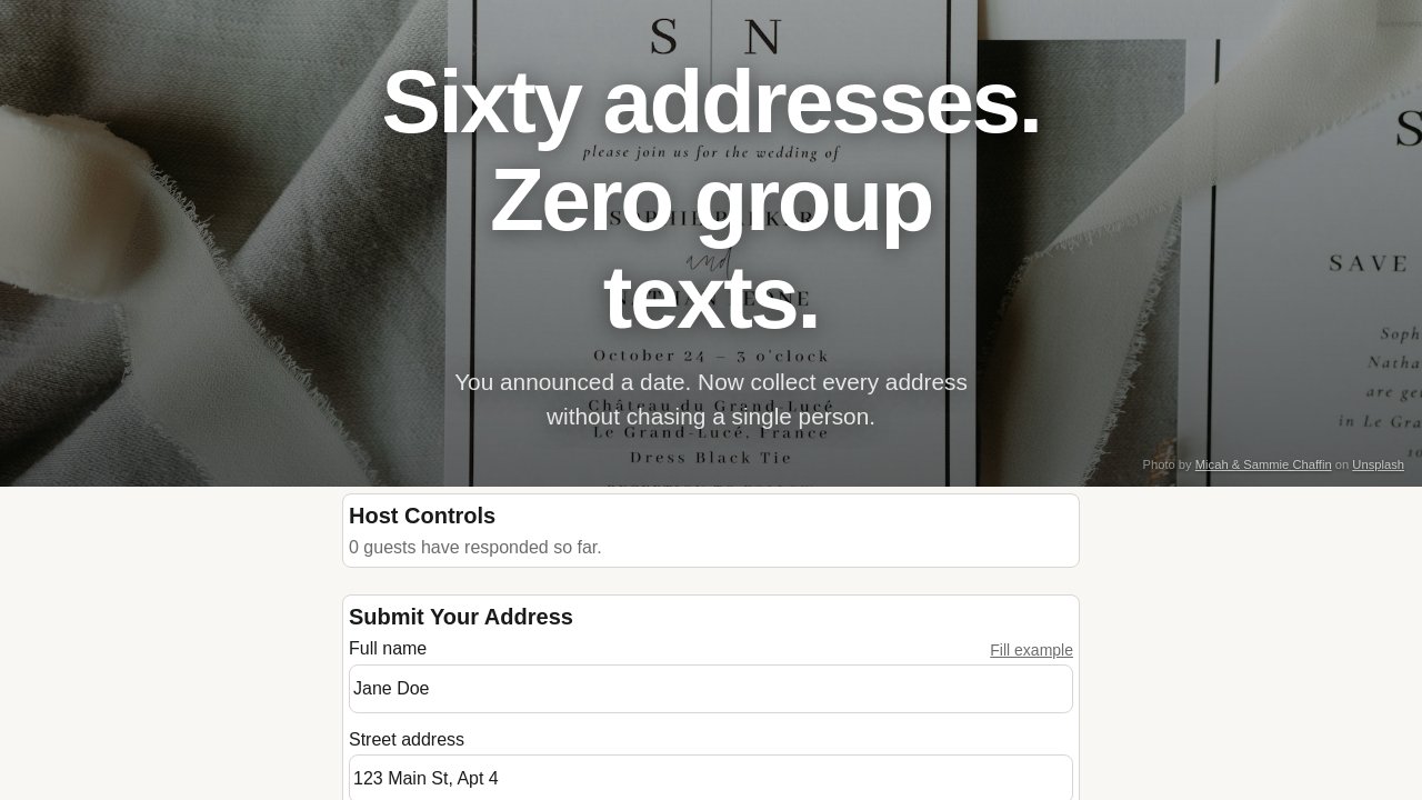Guest Address Book app